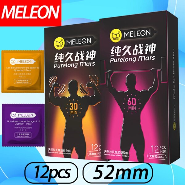 Préservatif Ultra-fin retard masculin durée de vie prolongée 12 pièces manchon de pénis brillant grandes particules préservatif 52mm produit sexuel plus sûr pour adulte