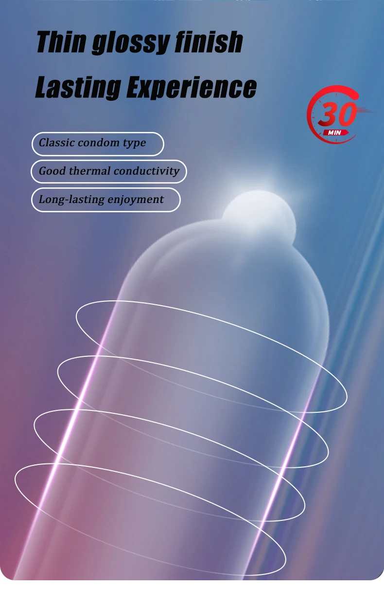 Préservatif Ultra-fin retard masculin durée de vie prolongée 12 pièces manchon de pénis brillant grandes particules préservatif 52mm produit sexuel plus sûr pour adulte