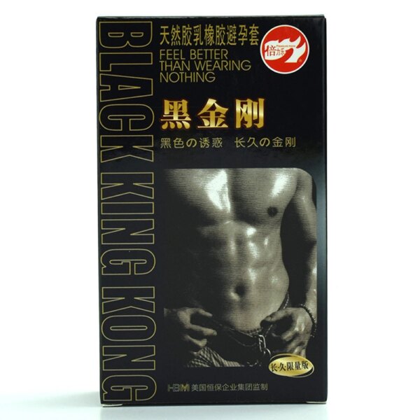 Préservatifs passionnés noirs, retarde l'éjaculation, jouet sexuel pour hommes, manches pour pénis, accessoires de tentation, érotique, longue durée de 18 ans et plus – Image 5