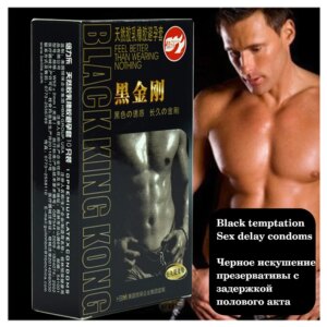 Préservatifs passionnés noirs, retarde l'éjaculation, jouet sexuel pour hommes, manches pour pénis, accessoires de tentation, érotique, longue durée de 18 ans et plus