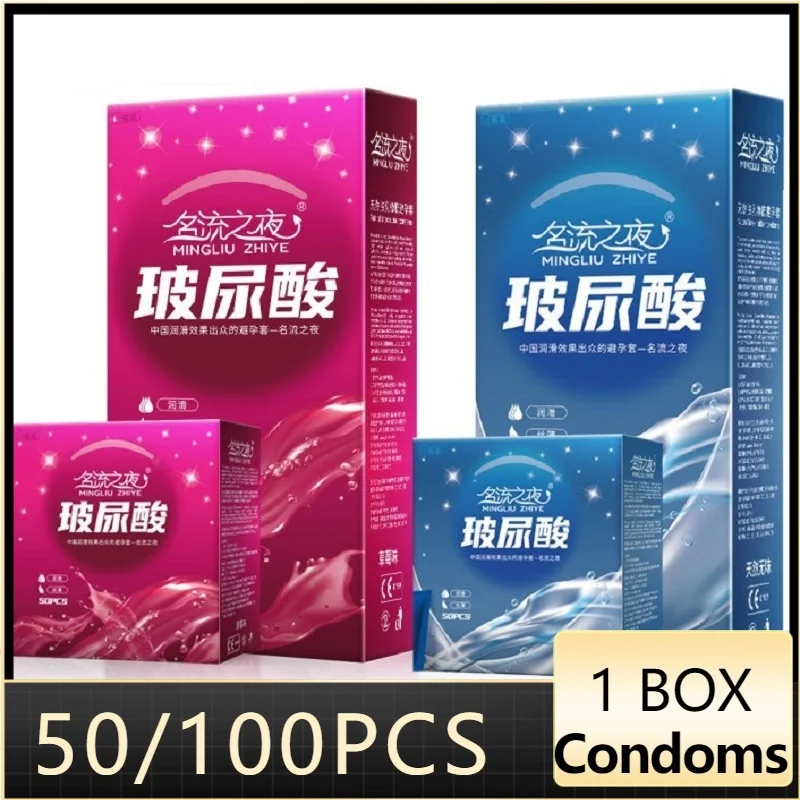 100/50pcs préservatifs à l'acide hyaluronique pour hommes Couples manches de pénis Ultra minces jouets sexuels préservatifs plus sûrs produits Sexshop condones caja