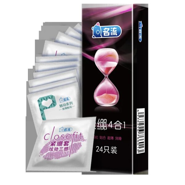 Préservatifs en Latex naturel, lubrification, Ultra-mince, grosses particules, points, pénis, jouets sexuels pour hommes et adultes, 24 ou 30 pièces – Image 4