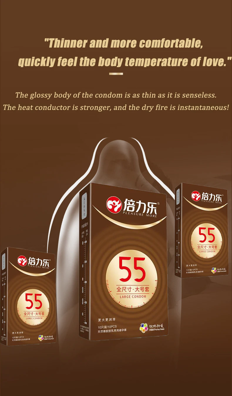 Grand préservatif Ultra fin 55/56/58/60mm, manchons pour pénis, lubrifiant en Latex naturel brillant, produits sexuels érotiques plus sûrs pour adultes