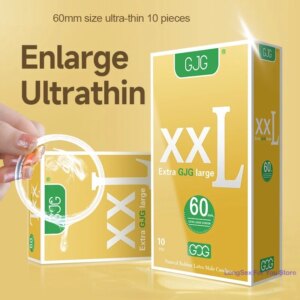 10 pièces agrandir préservatif Ultra mince 60mm grande taille manchons de pénis jouets sexuels pour adultes contraception vaginale préservatifs sexuels pour hommes adultes