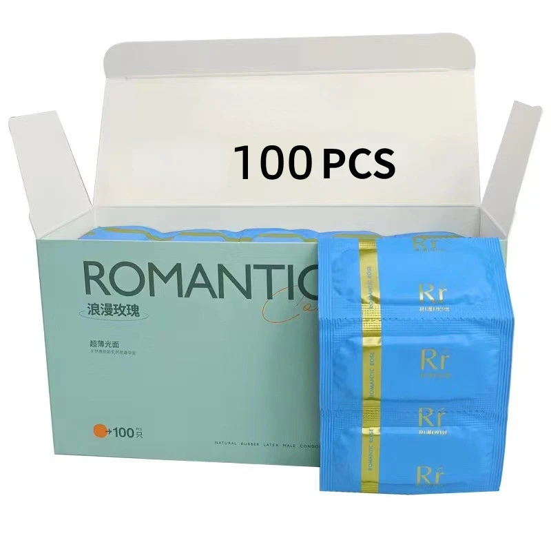 Préservatifs Ultra fins pour hommes, huile lubrifiante en Silicone, manchon de pénis, jouets sexuels pour adultes de 18 ans et plus Couples, moins d'huile, préservatifs sexuels buccaux, 100 pièces