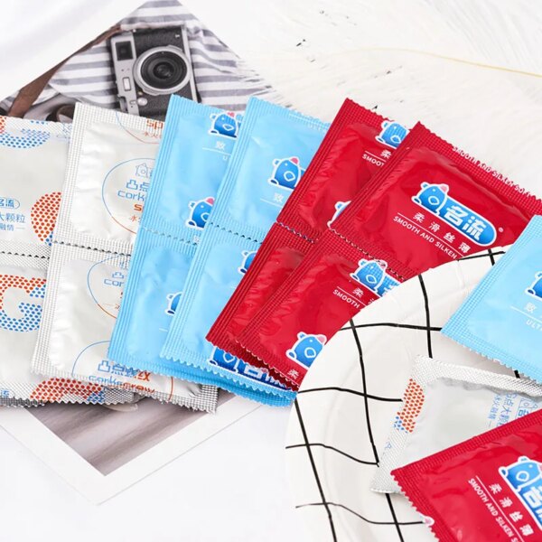 24/96 pièces préservatifs de feu de glace jouets sexuels pour hommes manchon de pénis adulte de haute qualité Six types préservatif Couple Contraception fournitures Sexy – Image 2