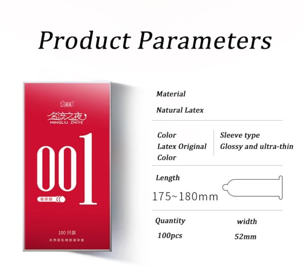 Préservatifs à l'acide hyaluronique 52mm 100/50pcs hommes Couples brillant Ultra mince manches de pénis jouets sexuels préservatifs plus sûrs produits Sexshop – Image 6