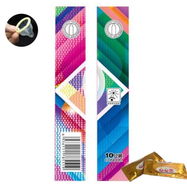 Préservatifs ultra-fins grosse huile lubrification supplémentaire jouets sexuels retard lisse éjaculation Contraception Sexshop sensible 10 pièces pour homme 18 + – Image 5