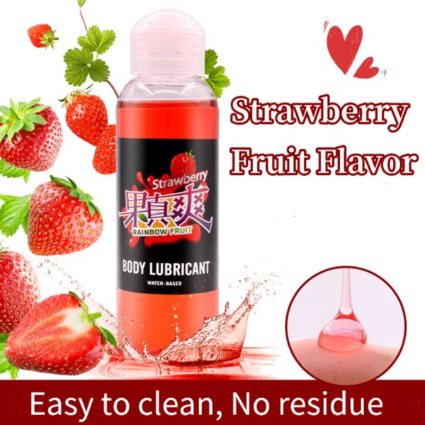 Lubrifiant fruité pour sexe Oral, 100ml, liquide lubrifiant à base d'eau, saveur de fraise, pour adultes, lubrifiant sexuel pour vagin, Anal – Image 2
