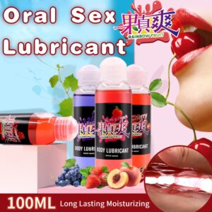 Lubrifiant fruité pour sexe Oral, 100ml, liquide lubrifiant à base d'eau, saveur de fraise, pour adultes, lubrifiant sexuel pour vagin, Anal