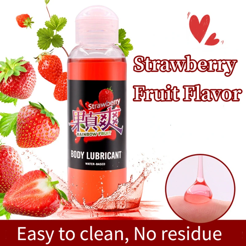 Lubrifiant fruité pour sexe Oral, 100ml, liquide lubrifiant à base d'eau, saveur de fraise, pour adultes, lubrifiant sexuel pour vagin, Anal
