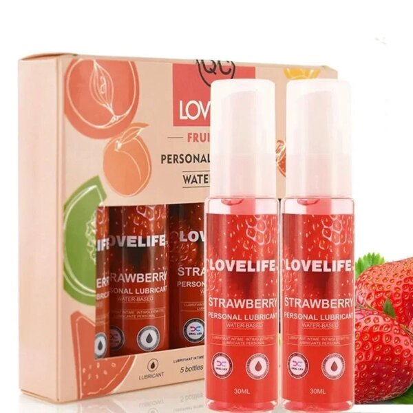 Lubrifiant comestible à saveur de fraise, 30ml, pour sexe Anal, Vaginal, Oral, huile lubrifiante en Silicone, produits sexuels pour adultes, Gel de Massage corporel – Image 2
