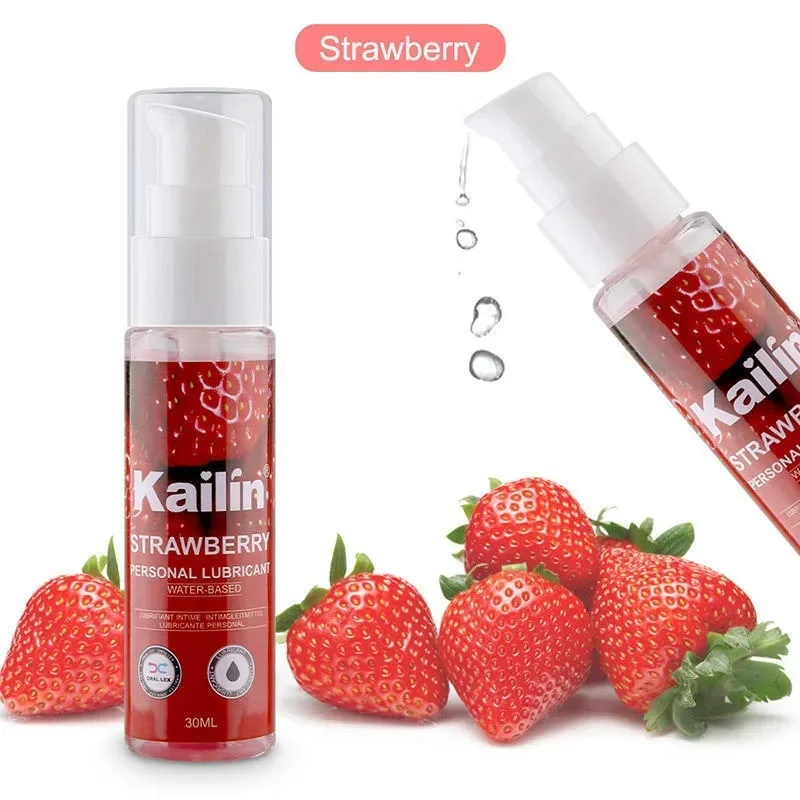 Lubrifiant comestible à saveur de fraise, 30ml, pour sexe Anal, Vaginal, Oral, huile lubrifiante en Silicone, produits sexuels pour adultes, Gel de Massage corporel