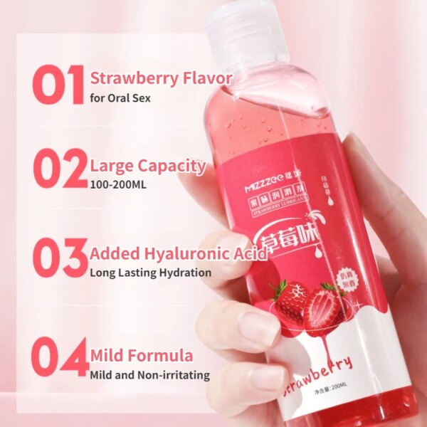Lubrifiant à saveur fruitée liable pour adultes, sexe Chev, lubrification Harvey, jouets sexuels, lubrification vaginale et anale, 18 +, 100 ml, 200ml – Image 2