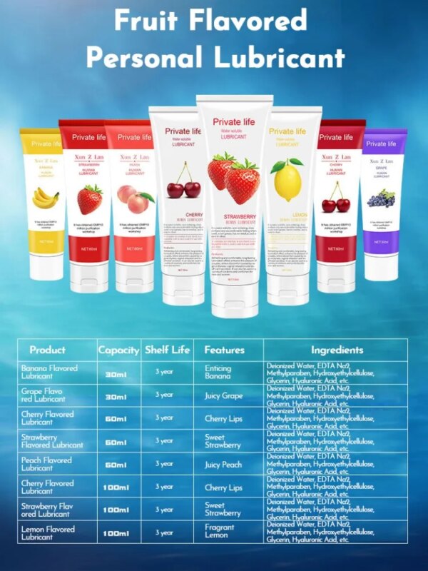 Meilleure vente nouveau type de lubrifiant sexuel, gel de lubrification à base d'eau au goût de fruit, lubrification anale féminine, lubrifiant sexuel vaginal – Image 3