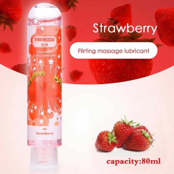 Gel lubrifiant fruité lisse pour le corps sexuel adulte, 80ml, saveur comestible, produit de santé sexuelle, parfait pour réchauffer, Massage sensuel, jouets sexuels – Image 3