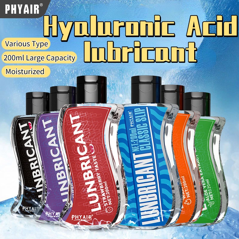 Lubrifiant Sexuel à Base d'Eau et d'Acide Hyaluronique de Grande Capacité, Gel pour Couple, Vagin, Anal, Jouet Sexuel, Boutique pour Adulte, 200ml