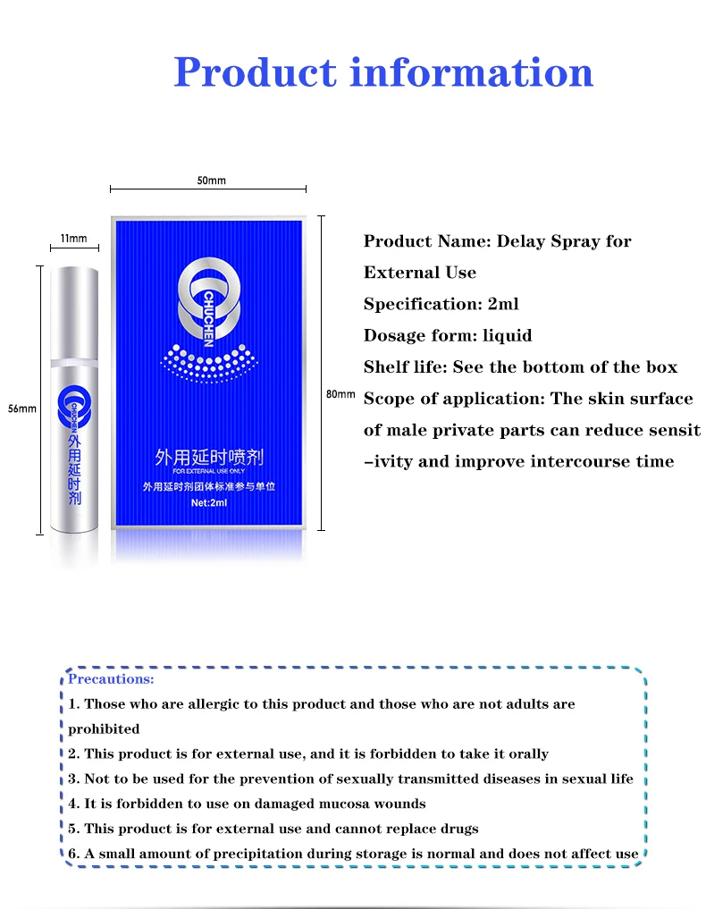 Spray retardateur sexuel pour hommes, Anti-éjaculation prématurée, érection masculine, prolonge l'agrandissement, produits de 60 Minutes