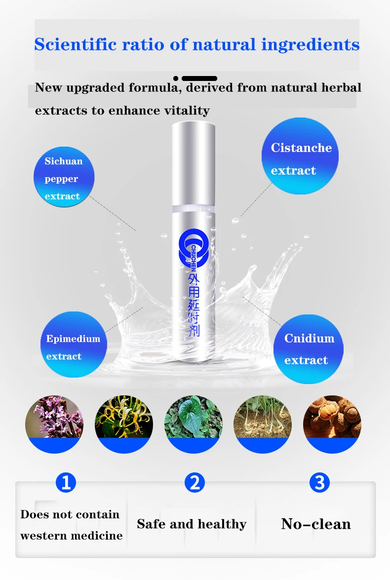 Spray retardateur sexuel pour hommes, Anti-éjaculation prématurée, érection masculine, prolonge l'agrandissement, produits de 60 Minutes