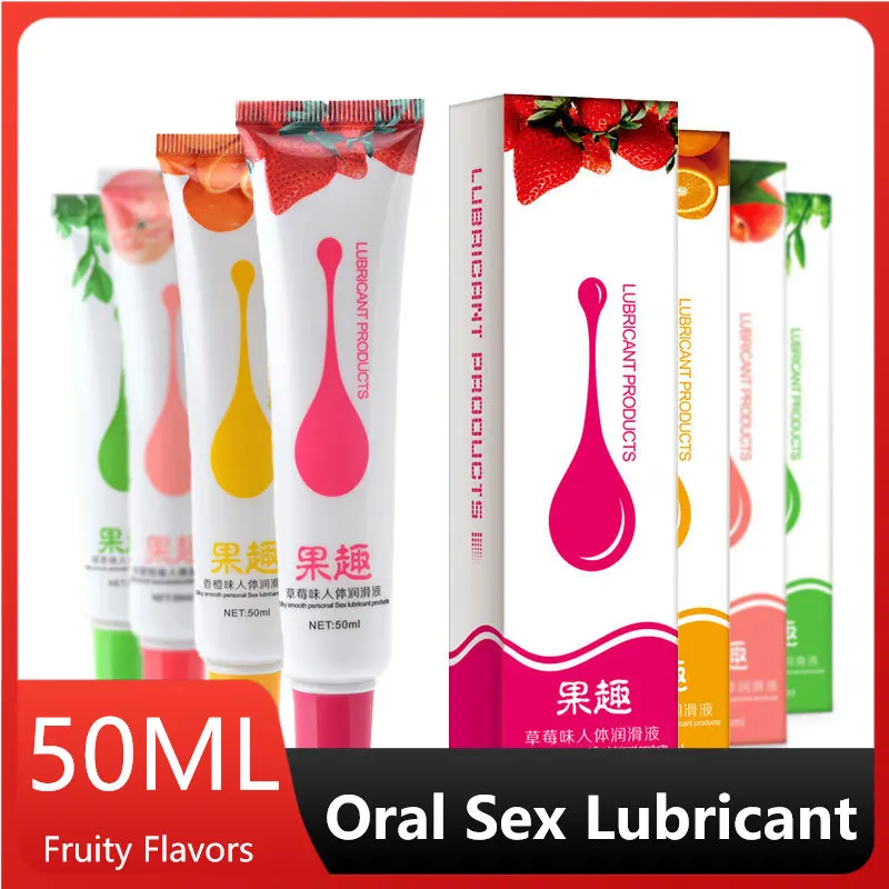 Lubrifiant sexuel comestible à saveur fruitée pour adultes, produits sexuels pour couple, gel anal, vagin, jouets sexuels, eau, 50ml