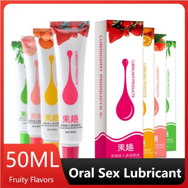 Lubrifiant sexuel comestible à saveur fruitée pour adultes, produits sexuels pour couple, gel anal, vagin, jouets sexuels, eau, 50ml