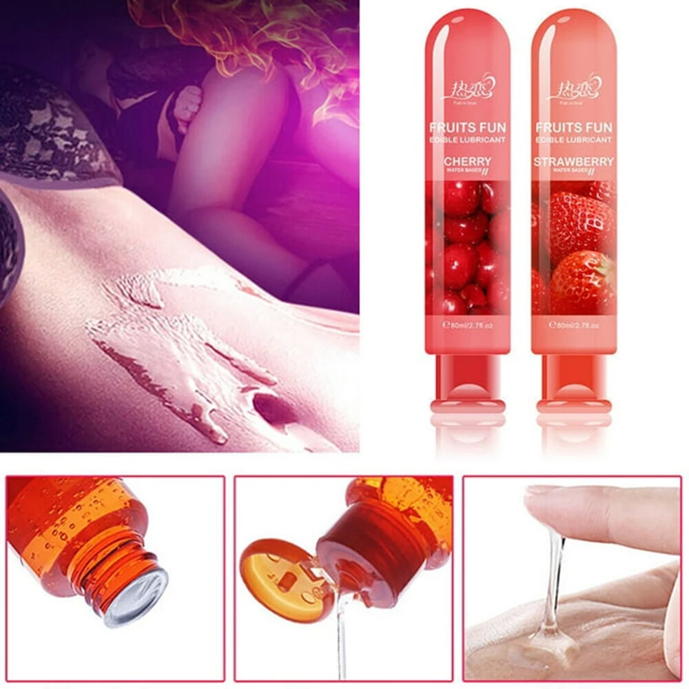 Lubrifiant à lécher lubrifiant fruité passionné corps soluble dans l'eau sexe adulte fort tréfilage facile à utiliser