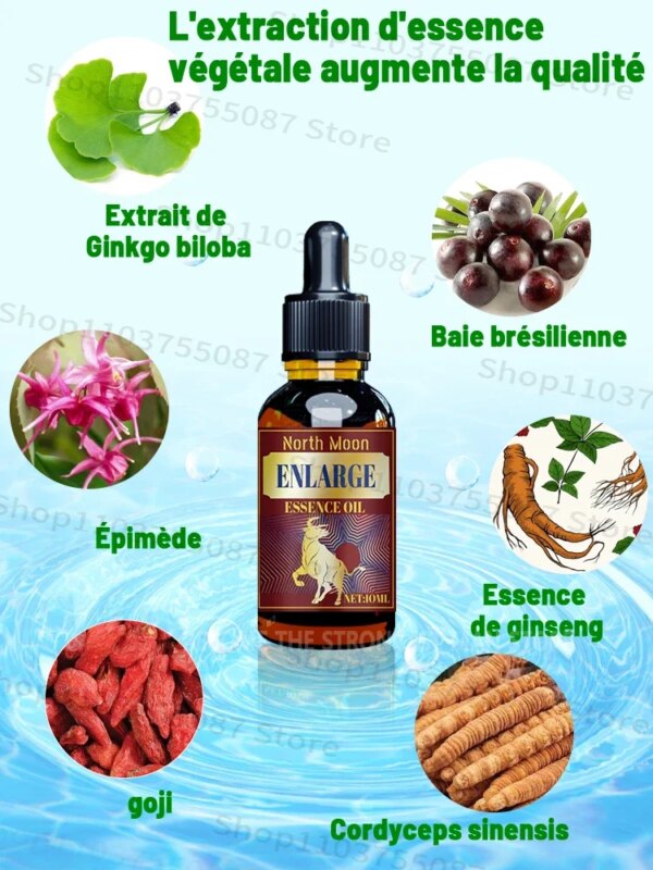 Huile d'agrandissement du pénis croissance homme grosse bite liquide mâle amélioration du coq retard sexuel hommes soins de santé Massage augmenter les huiles du pénis – Image 3