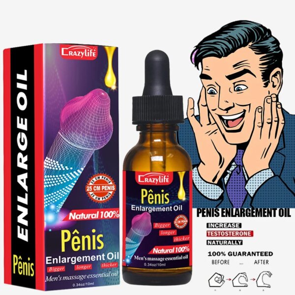 Huile d'agrandissement du pénis pour hommes adultes, croissance de la grosse bite, amélioration de l'érection, huile de massage, soins personnels masculins, retard d'orgasme sexy, produit de sexe liquide