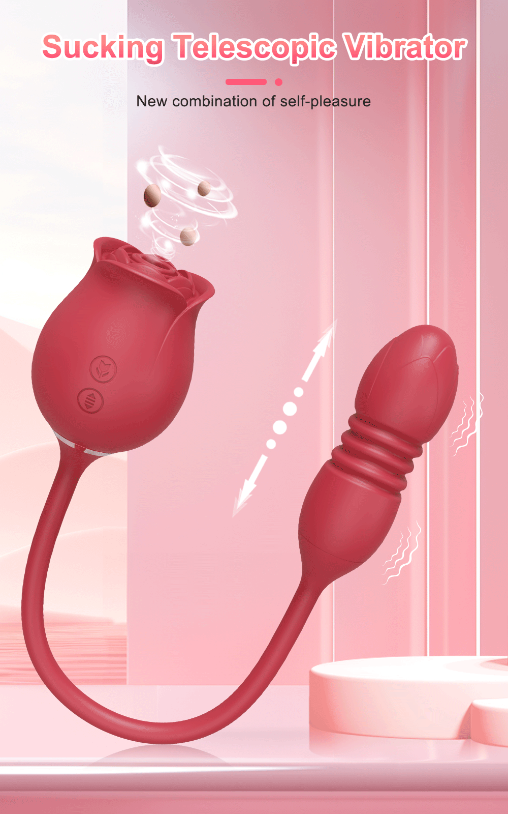 Godemiché vibrateur à succion de Rose pour femmes, stimulateur de Clitoris et de mamelon, œuf vibrant, langue, léchage, ventouse de Clitoris, jouets sexuels
