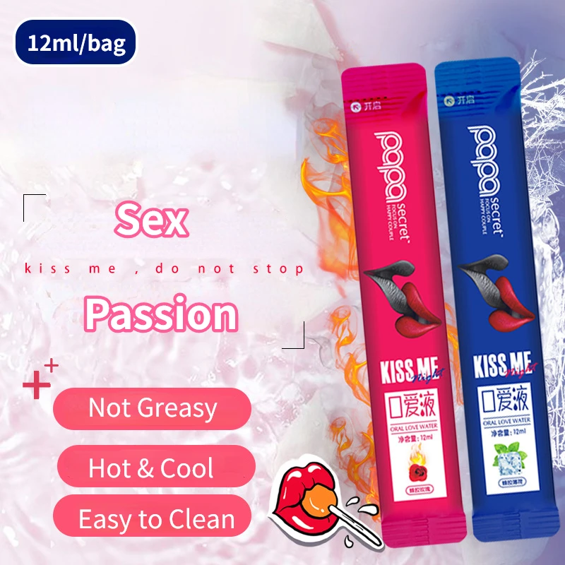 Lubrifiant comestible liquide à l'eau pour sexe Oral, saveur de fraise et de pêche, lubrifiant au feu glacé, jouets sexuels pour femmes, hommes, Couples, Sexshop, 6 pièces