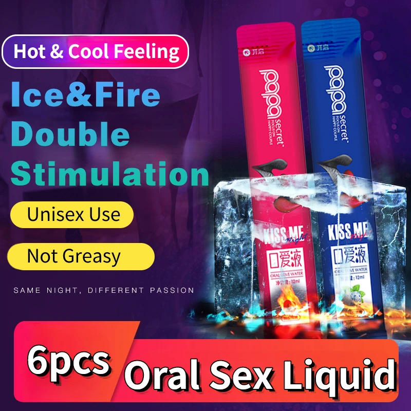 Lubrifiant comestible liquide à l'eau pour sexe Oral, saveur de fraise et de pêche, lubrifiant au feu glacé, jouets sexuels pour femmes, hommes, Couples, Sexshop, 6 pièces