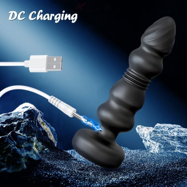 Plug Anal vibrateur perles anales masseur de Prostate mâle télescopique vibrant godemichet Anal stimulateur jouets sexuels pour femmes hommes – Image 5