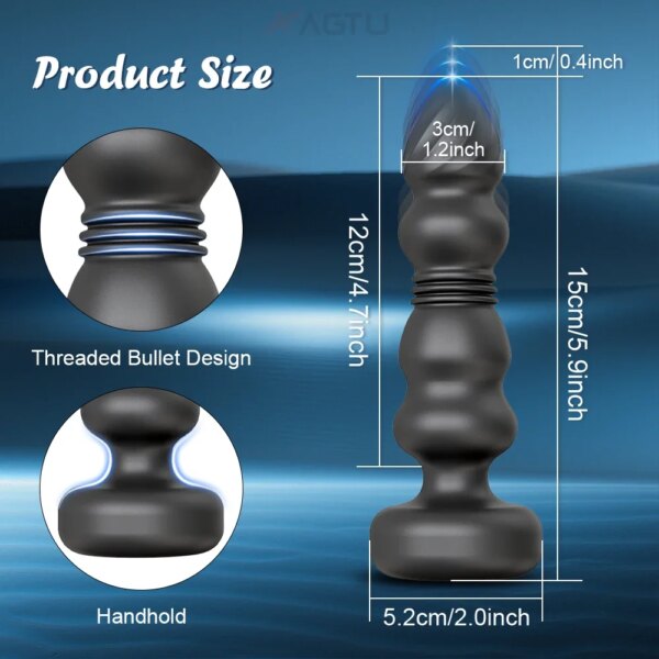 Plug Anal vibrateur perles anales masseur de Prostate mâle télescopique vibrant godemichet Anal stimulateur jouets sexuels pour femmes hommes – Image 6