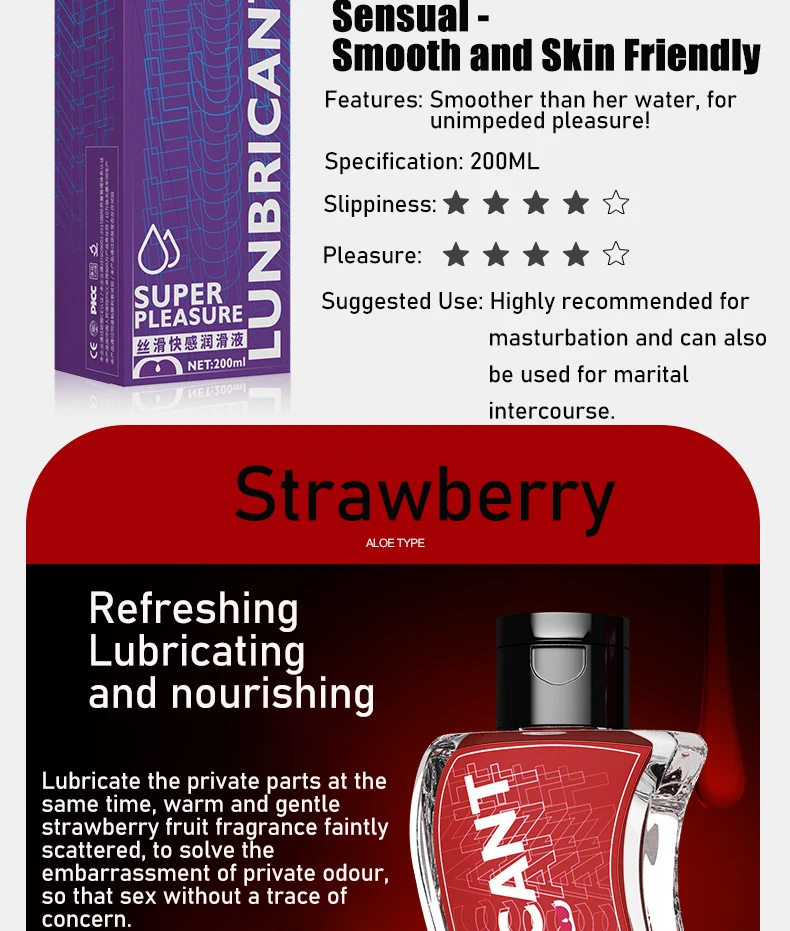 200ML acide hyaluronique grande capacité lubrifiant sexuel Gel à base d'eau lubrifiant sexuel pour Couple vagin Anal jouet sexuel lubrifiant adulte Sexshop