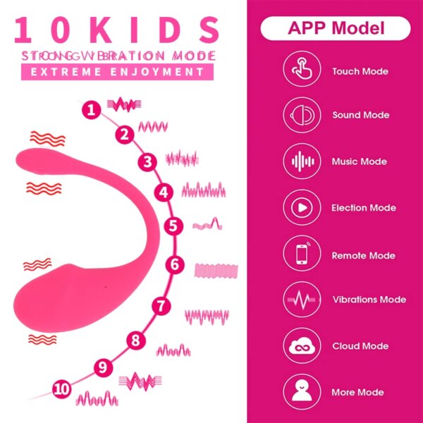Vibromasseur Bluetooth femelle avec télécommande APP, produits pour adultes, gode portable, jouet sexuel – Image 3