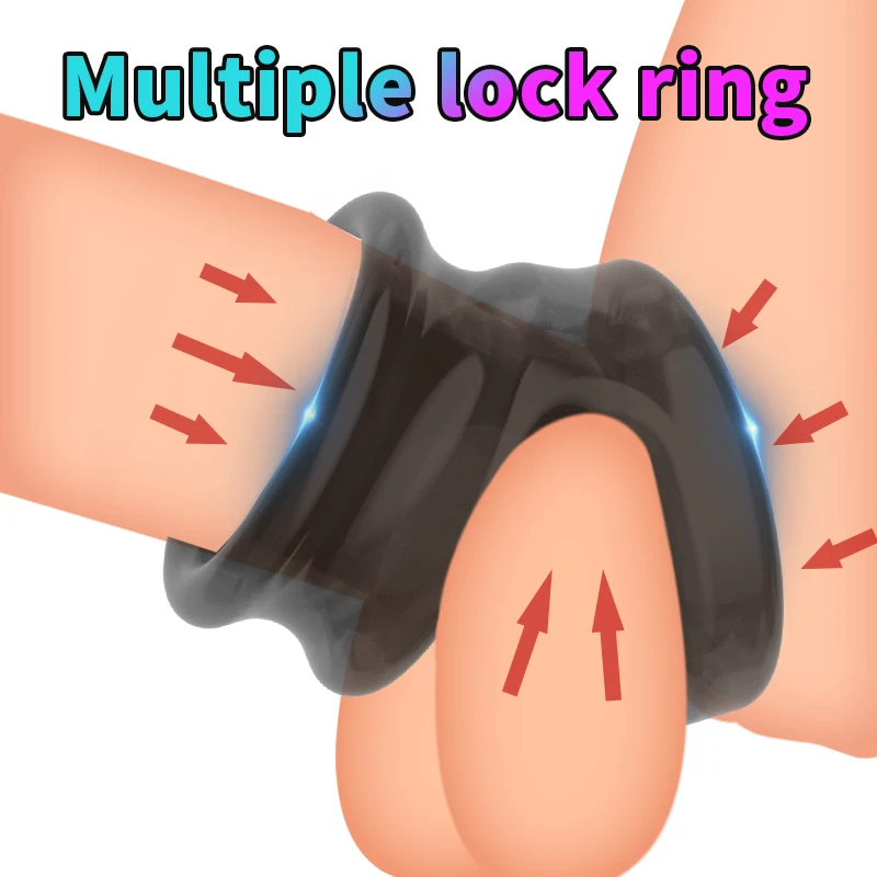 Nouveau Double anneau pénis anneau pour hommes retarder l'éjaculation érection Couple jouet sexuel produit adulte homme Dick agrandisseur anneaux Sex Shop