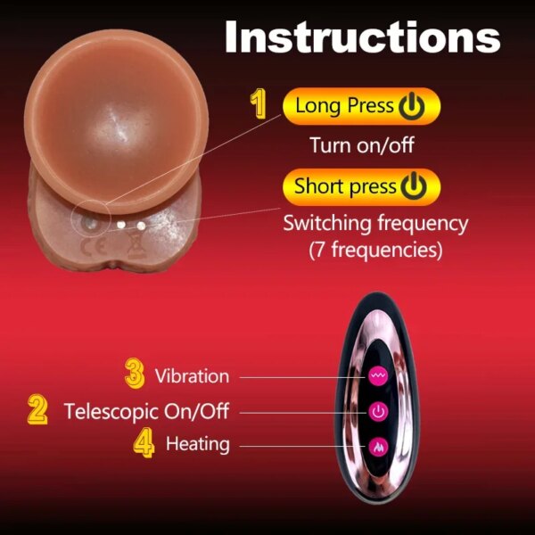Gode réaliste vibrateur télescopique pénis rotatif adulte bite vagin Masturbation Plug Anal godes chauffants jouets sexuels pour les femmes sexy toy homme et femme gode sextoy god sextoys sexy adult female sexy towys – Image 5