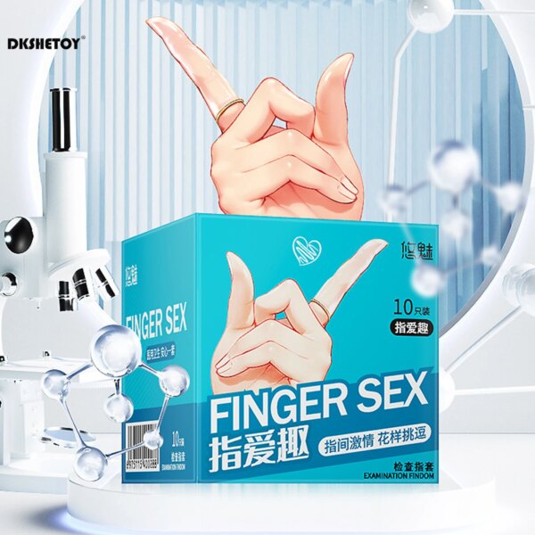 10 pièces Ultra-mince lubrification doigt manchon Masturbation g-spot Stimulation préservatifs Vaginal Clitoris Massage Les jouets sexuels pour adultes – Image 2