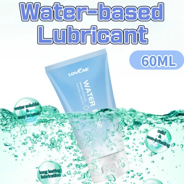 Lubrifiants Sexuels Transparents à Base d'Eau pour Adulte, Gel Anal et Vaginal, Produit pour Couple, 60ml
