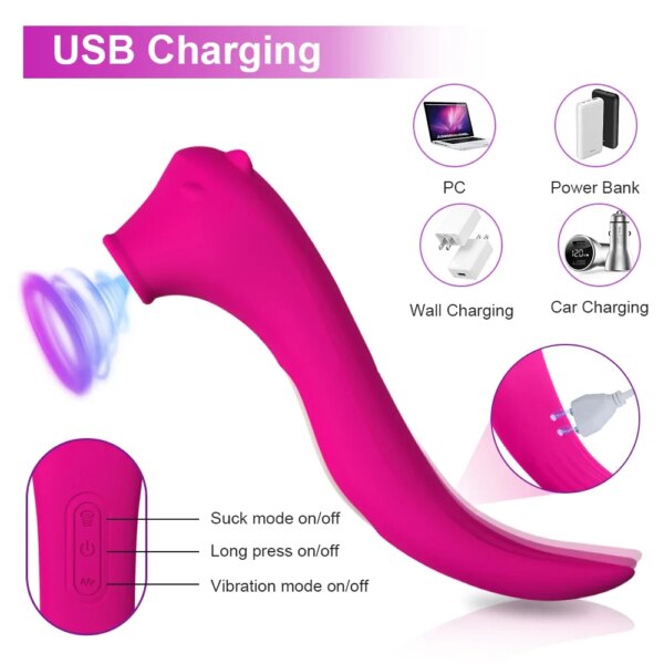 Vibromasseur puissant pour succion de Clitoris pour femmes, stimulateur sous vide Oral, masseur, gode, masturbateur féminin, jouets sexuels pour adultes – Image 3