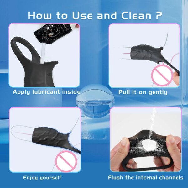 HESEKS vibrateur manchon de pénis anneau de coq Extender pour testicules de pénis Stimulation du point G Couples jouets sexuels pour adultes pour hommes femmes 18 + – Image 4