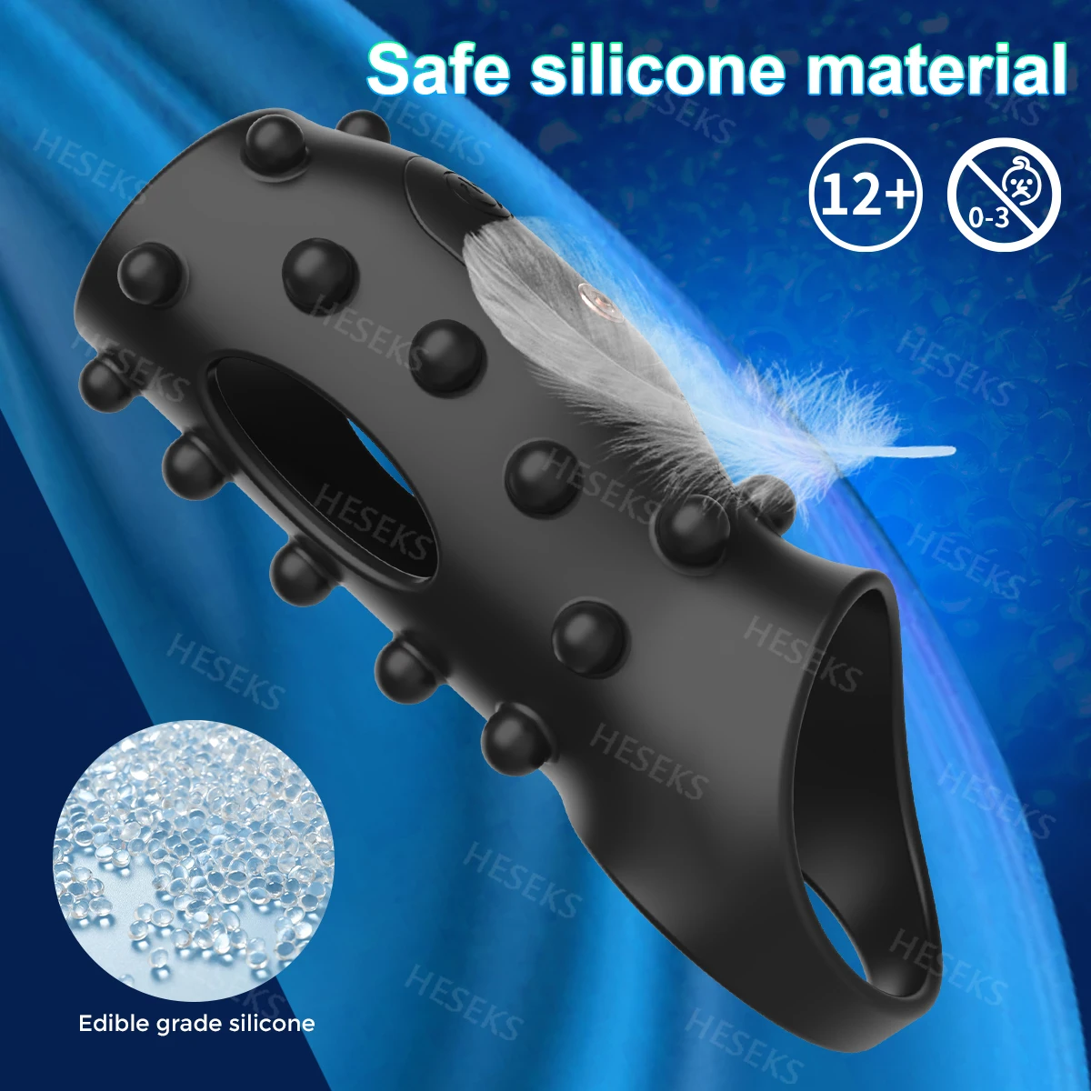 HESEKS vibrateur manchon de pénis anneau de coq Extender pour testicules de pénis Stimulation du point G Couples jouets sexuels pour adultes pour hommes femmes 18 +