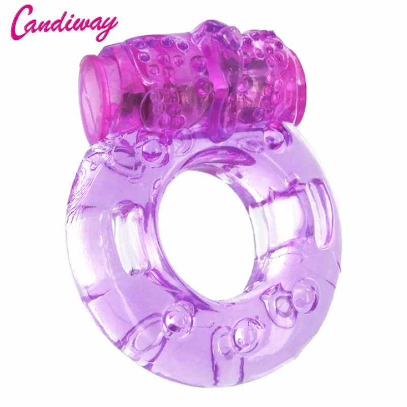 Anneau de doigt vibrateur élastique en Silicone pénis vibrant clitoris masseur Cockring jouet jouets sexuels, produits pour adultes pour hommes