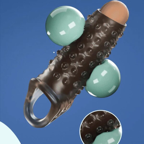 Préservatif retardateur réutilisable, Extension du manchon du pénis, gode, Plug Anal adulte, jouets sexuels pour hommes, sans vibrateur, produits sexuels pour femmes – Image 6