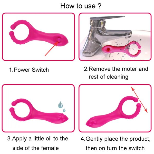 Vibromasseur anneau de pénis pour couples, stimulateur de clitoris, masseur de point G, vibromasseur à clip, retard d'éjaculation, produits pour adultes, jouets sexuels – Image 4