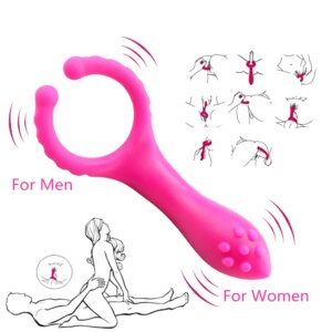 Vibromasseur anneau de pénis pour couples, stimulateur de clitoris, masseur de point G, vibromasseur à clip, retard d'éjaculation, produits pour adultes, jouets sexuels