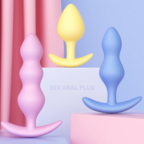 Plug anal en silicone pour couples, masseur de prostate, gode pour femmes, mastateurs de jaune, jouets sexuels pour gay, 7,0 produits, 3 pièces – Image 3