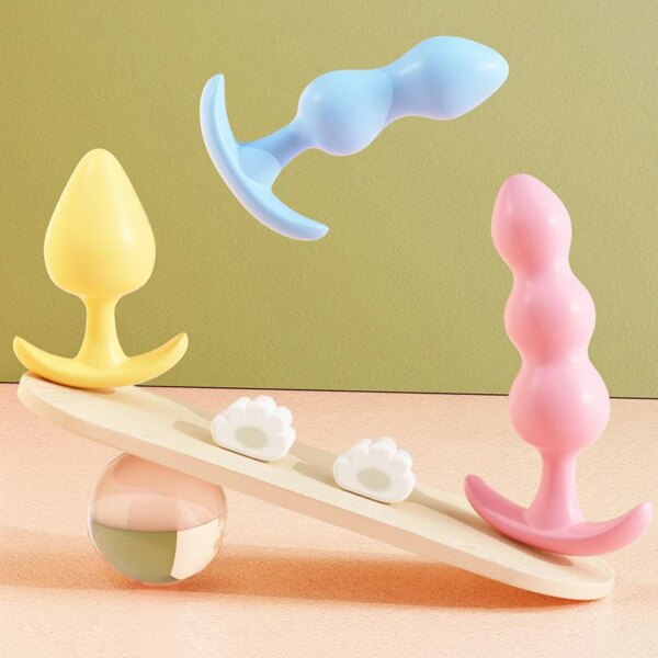 Plug anal en silicone pour couples, masseur de prostate, gode pour femmes, mastateurs de jaune, jouets sexuels pour gay, 7,0 produits, 3 pièces – Image 4