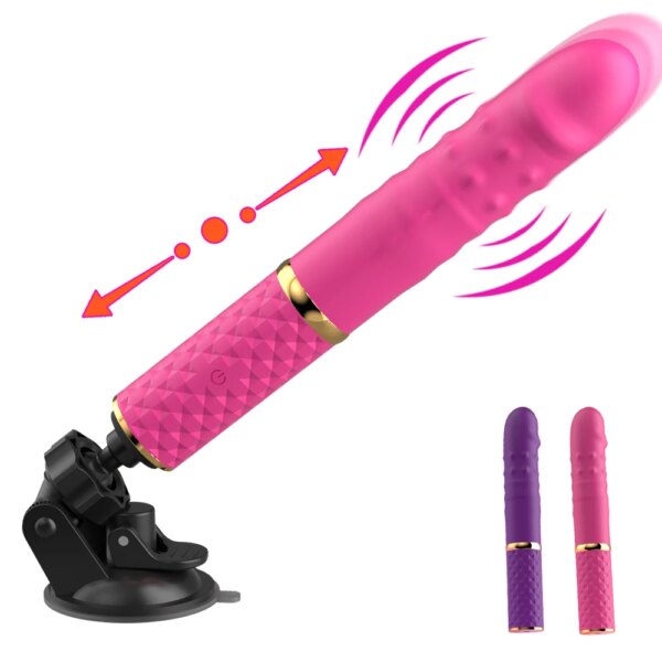 Machine sexuelle pour débutant, gode télescopique, vibrateur, poussée, chatte rétractable, point G, Stimulation anale clitoridienne, jouets sexuels pour femmes
