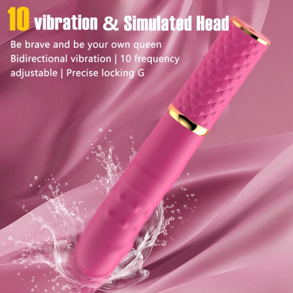 Machine sexuelle pour débutant, gode télescopique, vibrateur, poussée, chatte rétractable, point G, Stimulation anale clitoridienne, jouets sexuels pour femmes – Image 2